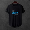  Unisex Oversize Modern Boy Pamuklu Etek Oval Siyah Baskili T-shirt